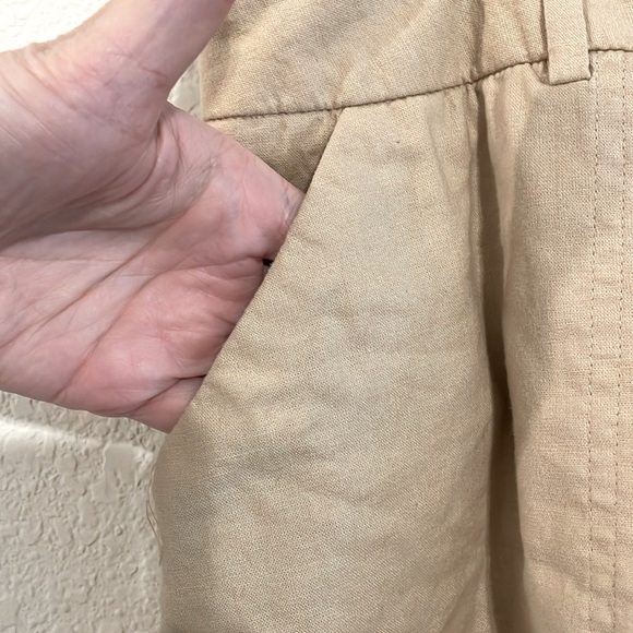 Ava + Viv Women Shorts Size 18 Khaki Cotton Linen Relax Fit High Waist Preppy - Picture 6 of 16
